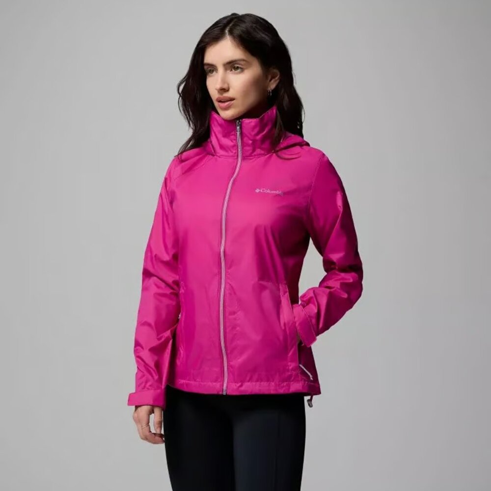 Columbia Women's Lightweight Fuchsia Active Sports Casual Rain Jacket Hoodie  S